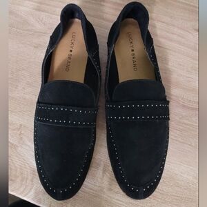 Lucky Brand Crestan Black Suede Loafers Size 9